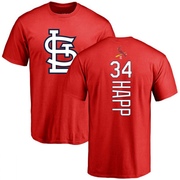 Men's St. Louis Cardinals J.A. Happ ＃34 Backer T-Shirt - Red