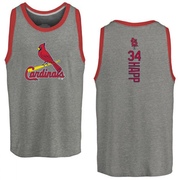 Men's St. Louis Cardinals J.A. Happ ＃34 Backer Tank Top Ash