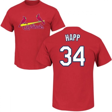 Men's St. Louis Cardinals J.A. Happ ＃34 Roster Name & Number T-Shirt - Red