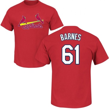 Men's St. Louis Cardinals Jacob Barnes ＃61 Roster Name & Number T-Shirt - Red