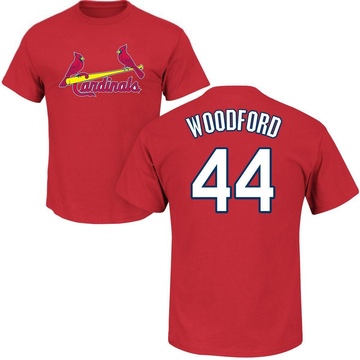 Men's St. Louis Cardinals Jake Woodford ＃44 Roster Name & Number T-Shirt - Red