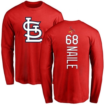 Men's St. Louis Cardinals James Naile ＃68 Backer Long Sleeve T-Shirt - Red