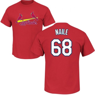 Men's St. Louis Cardinals James Naile ＃68 Roster Name & Number T-Shirt - Red