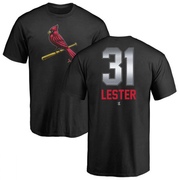 Men's St. Louis Cardinals Jon Lester ＃31 Midnight Mascot T-Shirt - Black