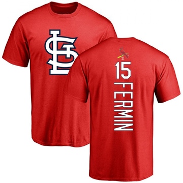 Men's St. Louis Cardinals Jose Fermin ＃15 Backer T-Shirt - Red