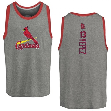 Men's St. Louis Cardinals Juan Yepez ＃13 Backer Tank Top Ash