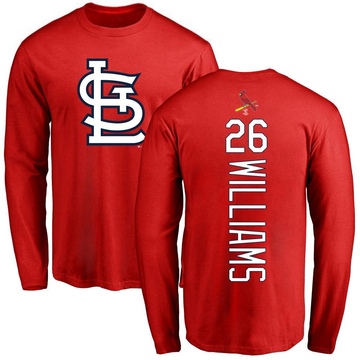 Men's St. Louis Cardinals Justin Williams ＃26 Backer Long Sleeve T-Shirt - Red