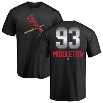 Men's St. Louis Cardinals Keynan Middleton ＃93 Midnight Mascot T-Shirt - Black