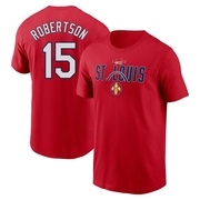 Men's St. Louis Cardinals Kramer Robertson ＃15 2024 City Connect Graphic Name & Number T-Shirt - Red