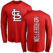 Men's St. Louis Cardinals Kramer Robertson ＃15 Backer Long Sleeve T-Shirt - Red