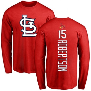 Men's St. Louis Cardinals Kramer Robertson ＃15 Backer Long Sleeve T-Shirt - Red