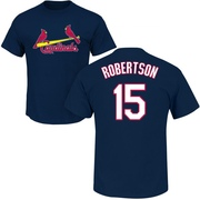 Men's St. Louis Cardinals Kramer Robertson ＃15 Roster Name & Number T-Shirt - Navy