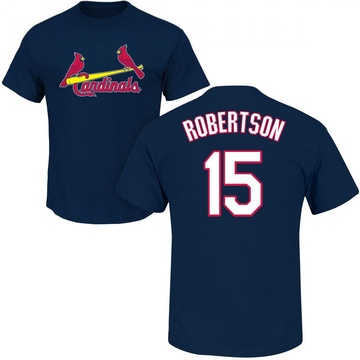 Men's St. Louis Cardinals Kramer Robertson ＃15 Roster Name & Number T-Shirt - Navy