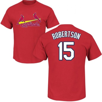 Men's St. Louis Cardinals Kramer Robertson ＃15 Roster Name & Number T-Shirt - Red