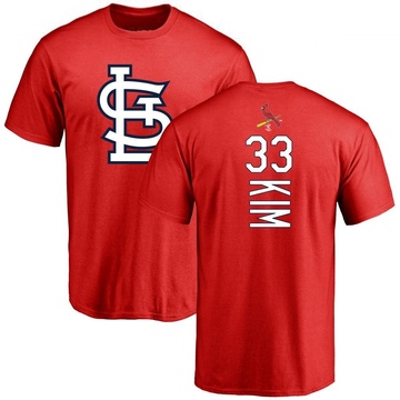 Men's St. Louis Cardinals Kwang Hyun Kim ＃33 Backer T-Shirt - Red