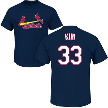 Men's St. Louis Cardinals Kwang Hyun Kim ＃33 Roster Name & Number T-Shirt - Navy