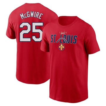 Men's St. Louis Cardinals Mark McGwire ＃25 2024 City Connect Graphic Name & Number T-Shirt - Red