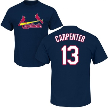 Men's St. Louis Cardinals Matt Carpenter ＃13 Roster Name & Number T-Shirt - Navy