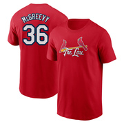 Men's St. Louis Cardinals Michael McGreevy ＃36 2024 City Connect Fuse Name & Number T-Shirt - Red