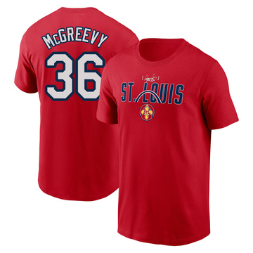 Men's St. Louis Cardinals Michael McGreevy ＃36 2024 City Connect Graphic Name & Number T-Shirt - Red