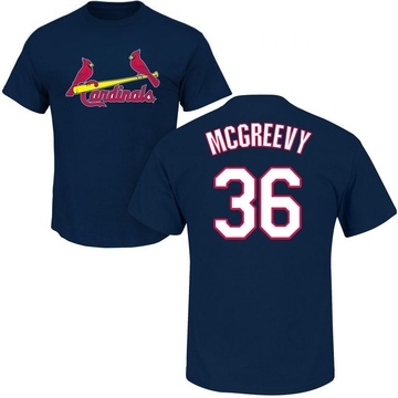 Men's St. Louis Cardinals Michael McGreevy ＃36 Roster Name & Number T-Shirt - Navy