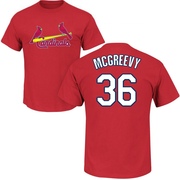 Men's St. Louis Cardinals Michael McGreevy ＃36 Roster Name & Number T-Shirt - Red