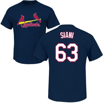 Men's St. Louis Cardinals Michael Siani ＃63 Roster Name & Number T-Shirt - Navy