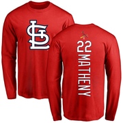 Men's St. Louis Cardinals Mike Matheny ＃22 Backer Long Sleeve T-Shirt - Red