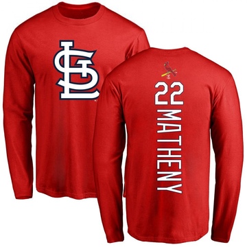 Men's St. Louis Cardinals Mike Matheny ＃22 Backer Long Sleeve T-Shirt - Red