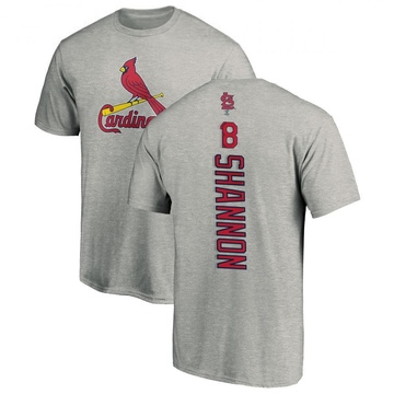 Men's St. Louis Cardinals Mike Shannon ＃18 Backer T-Shirt Ash