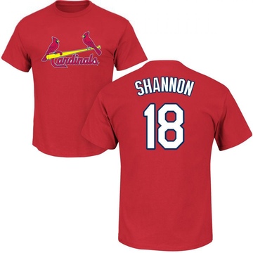 Men's St. Louis Cardinals Mike Shannon ＃18 Roster Name & Number T-Shirt - Red