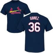 Men's St. Louis Cardinals Moises Gomez ＃36 Roster Name & Number T-Shirt - Navy