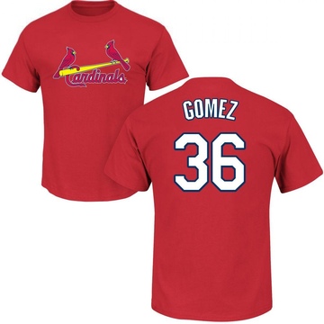 Men's St. Louis Cardinals Moises Gomez ＃36 Roster Name & Number T-Shirt - Red