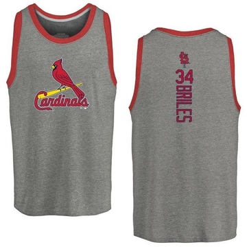 Men's St. Louis Cardinals Nelson Briles ＃34 Backer Tank Top Ash