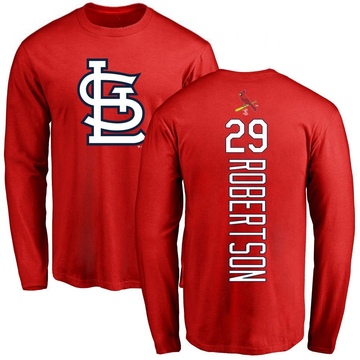 Men's St. Louis Cardinals Nick Robertson ＃29 Backer Long Sleeve T-Shirt - Red