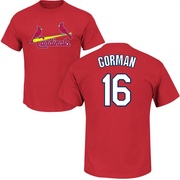 Men's St. Louis Cardinals Nolan Gorman ＃16 Roster Name & Number T-Shirt - Red