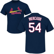 Men's St. Louis Cardinals Oscar Mercado ＃54 Roster Name & Number T-Shirt - Navy