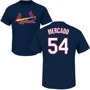 Men's St. Louis Cardinals Oscar Mercado ＃54 Roster Name & Number T-Shirt - Navy