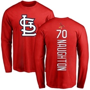 Men's St. Louis Cardinals Packy Naughton ＃70 Backer Long Sleeve T-Shirt - Red