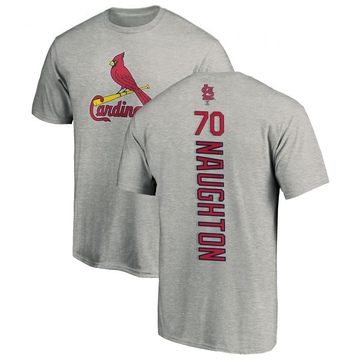 Men's St. Louis Cardinals Packy Naughton ＃70 Backer T-Shirt Ash