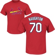 Men's St. Louis Cardinals Packy Naughton ＃70 Roster Name & Number T-Shirt - Red