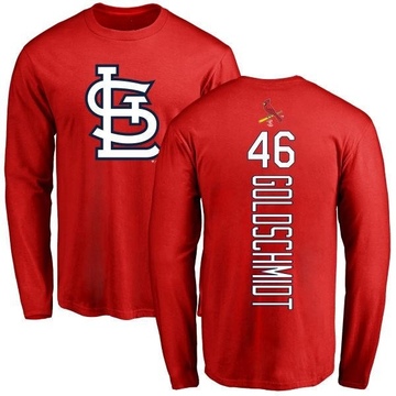 Men's St. Louis Cardinals Paul Goldschmidt ＃46 Backer Long Sleeve T-Shirt - Red