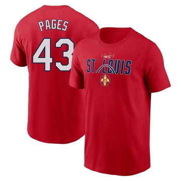 Men's St. Louis Cardinals Pedro Pages ＃43 2024 City Connect Graphic Name & Number T-Shirt - Red