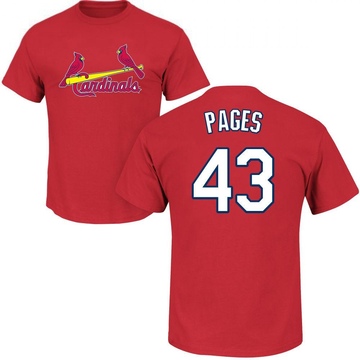 Men's St. Louis Cardinals Pedro Pages ＃43 Roster Name & Number T-Shirt - Red