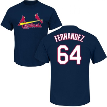 Men's St. Louis Cardinals Ryan Fernandez ＃64 Roster Name & Number T-Shirt - Navy