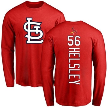 Men's St. Louis Cardinals Ryan Helsley ＃56 Backer Long Sleeve T-Shirt - Red