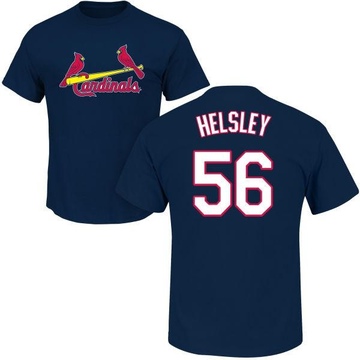 Men's St. Louis Cardinals Ryan Helsley ＃56 Roster Name & Number T-Shirt - Navy