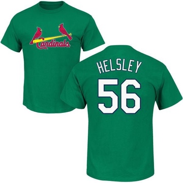 Men's St. Louis Cardinals Ryan Helsley ＃56 St. Patrick's Day Roster Name & Number T-Shirt - Green