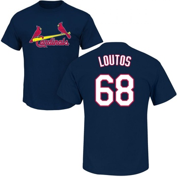 Men's St. Louis Cardinals Ryan Loutos ＃68 Roster Name & Number T-Shirt - Navy