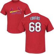 Men's St. Louis Cardinals Ryan Loutos ＃68 Roster Name & Number T-Shirt - Red